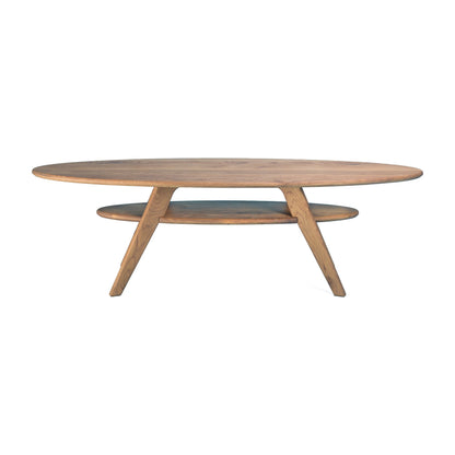 Dawn Patrol oval coffee table in Dunes, side view