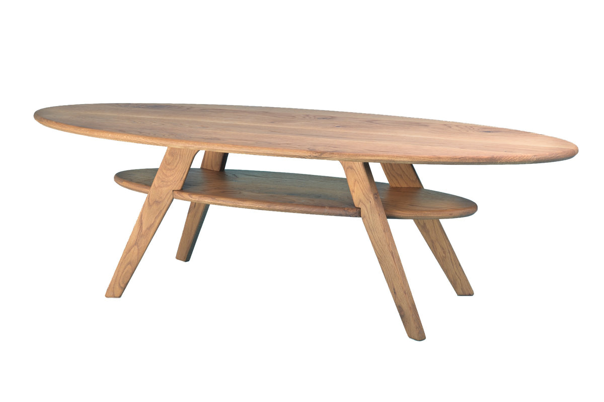 Dawn Patrol oval coffee table, Dunes, three-quarter view
